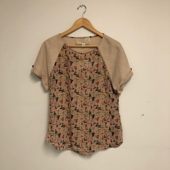 nick & mo sailboat print blouse - Picture 2 of 7